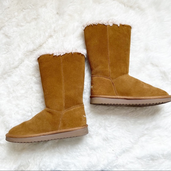UGG Koolaburra Boots Kinslei Tall Size 3 Chestnut Shearling Lined MSRP $100 - Picture 3 of 9